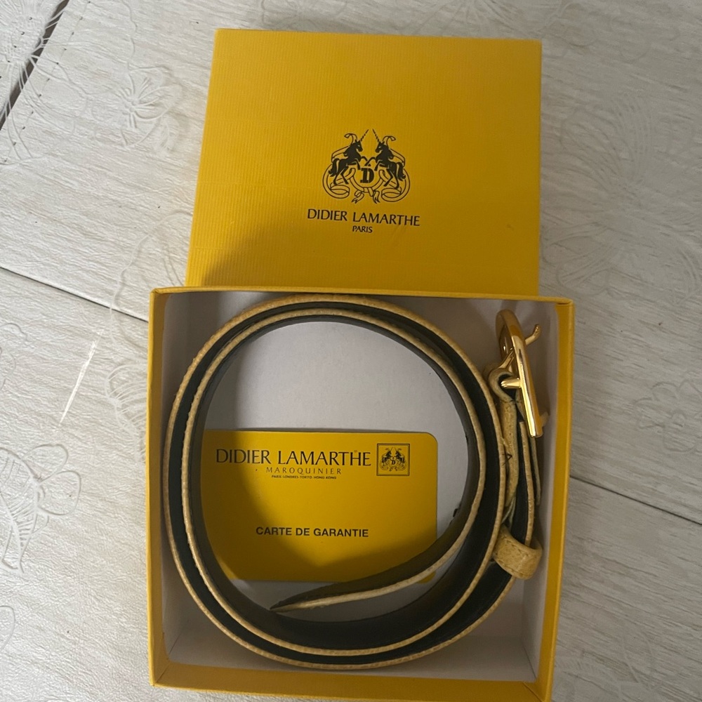Didier Lemarthe yellow belt with gold buckle